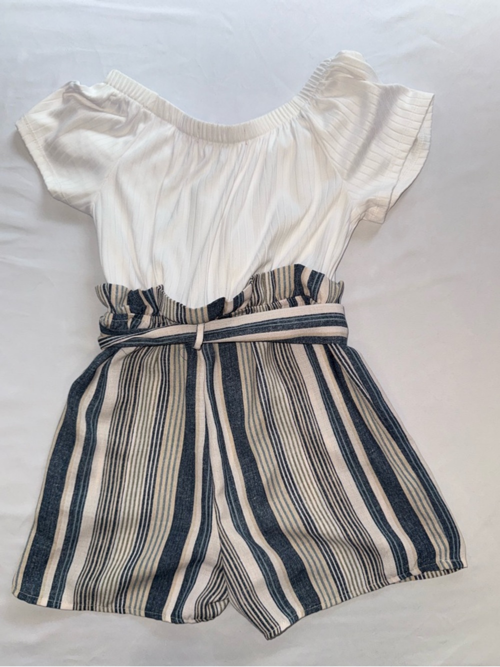 2•Hip White Ribbed Off-Shoulder Top - Picture 2 of 3